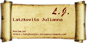 Latzkovits Julianna névjegykártya